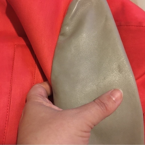 𝅺HELMUT Lang Red Tan Lambskin Linen-twill Bomber - Picture 11 of 11